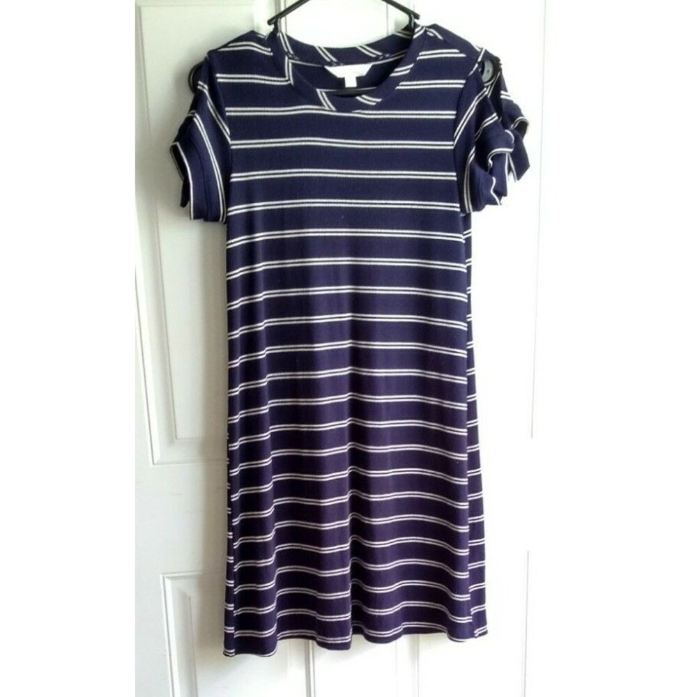Lauren Conrad Dress Women's XS Short Sleeve Blue Striped